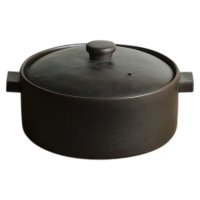KAMOSHIKA　DOUGUTEN/かもしか道具店 直火平鍋 両手鍋 二人用鍋 直火 日本製 土鍋 平鍋 ブラックホワイト黒 白 OR－66－24/507873053