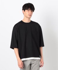 COMME CA ISM MENS/七分袖 フェイクレイヤード クルーネックＴシャツ/507834879