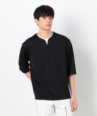 COMME CA ISM MENS/フェイクレイヤード キーネックＴシャツ 七分袖/507834880