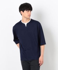 COMME CA ISM MENS/フェイクレイヤード キーネックＴシャツ 七分袖/507834880