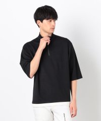 COMME CA ISM MENS/七分袖 フェイクレイヤード ハーフジップＴシャツ/507834881