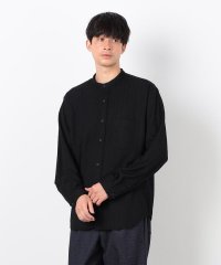 COMME CA ISM MENS/ダイヤ柄ジャガード バンドカラーシャツ/507834887