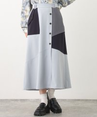 NICOLE CLUB/アシンメトリーバイカラースカート/507848046
