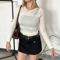 non-hedge/ノンヘッジ non－hedge シアー切替ニットトップス/507873381