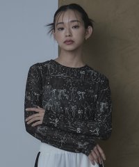 miette/プリントチュールクルーネックトップス/507874465