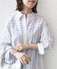 SHIPS WOMEN/【WEB限定】〈洗濯機可能〉アシンメトリー ストライプ シャツ/507874641