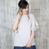JUNGLE JALOPY/ジャングルジャロピー JUNGLE JALOPY コットンフレアー袖カットソー ふんわり袖で大人フェミニンな印象に レディースファッション通販フリル袖 M－L /507875033