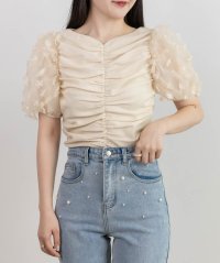 RANDA/ランダ RANDA 【Flower Collection】3Dフラワーシャーリングトップス/507875267