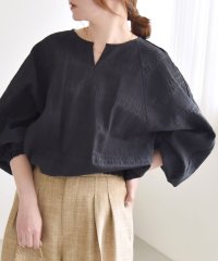 quaranciel/quaranciel:〈洗濯機可能〉シャーリング ボーダー スキッパー ブラウス/507875587