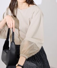 ROPE' PICNIC/【WEB限定カラー:ネイビー，ピンク】袖シアーカットトップス/507876046