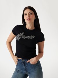 GUESS/ゲス GUESS SS Cn Rib Logo Tee/507876106