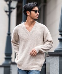 CavariA/キャバリア CavariA CavariA フラッフィーヤーンVネック長袖ニット/507876317
