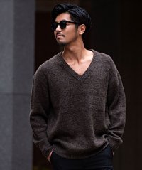 CavariA/キャバリア CavariA CavariA フラッフィーヤーンVネック長袖ニット/507876317