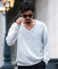 CavariA/キャバリア CavariA CavariA フラッフィーヤーンVネック長袖ニット/507876317