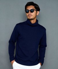 CavariA/キャバリア CavariA CavariA キルティングバスケット柄長袖タートルTシャツ/507876348