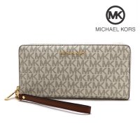 MICHAEL KORS/マイケルコース MICHAEL KORS マイケルコース 長財布 レディース MICHAEL KORS Wallet ラウンドファスナー シグネチャー バニラ /507641744