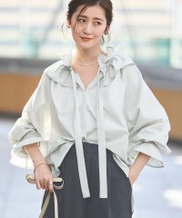 RUIRUE BOUTIQUE/ルイルエブティック RUIRUE BOUTIQUE リボンギャザー襟ラグランスリーブトップス/507876550