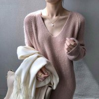 Forcement/フォースメント Forcement モヘア風Vネックニットワンピース/507881087