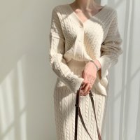 Forcement/フォースメント Forcement ショートカーディガン&ニットスカートセットアップ/507881093