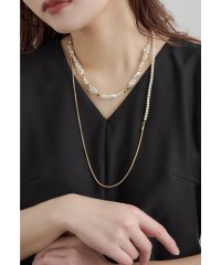 niana/ニアナ niana パールチェーン2連ネックレス ロング ゴールド レイヤード 結婚式 二次会 同窓会 成人式 パーティー お呼ばれ オケージョン/507881147