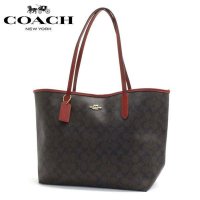 COACH/コーチ COACH コーチ トートバッグ レディース COACH ラグジュアリー シグネチャー ブラウン×1941レッド 5696 IMRVQ/507881227