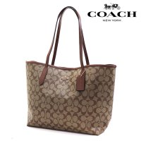 COACH/コーチ COACH コーチ トートバッグ レディース COACH ラグジュアリー シグネチャー ブラウン×1941レッド 5696 IMRVQ/507881227