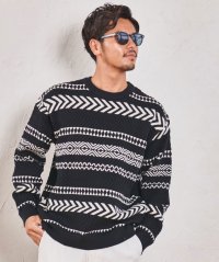 CavariA/キャバリア CavariA CavariA クルーネック 幾何学柄ニット 長袖/507881809