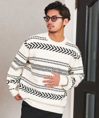 CavariA/キャバリア CavariA CavariA クルーネック 幾何学柄ニット 長袖/507881809