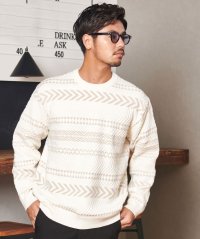 CavariA/キャバリア CavariA CavariA クルーネック 幾何学柄ニット 長袖/507881809