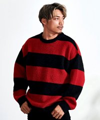 CavariA/キャバリア CavariA CavariA フェザーヤーンルーズサイズボーダークルー 長袖 ニット/507881818