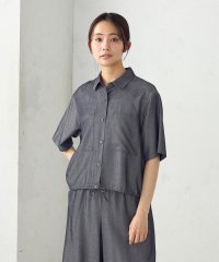 COMME CA ISM /デニム風ドロスト付き ショートシャツ / セットアップ対応/507841452