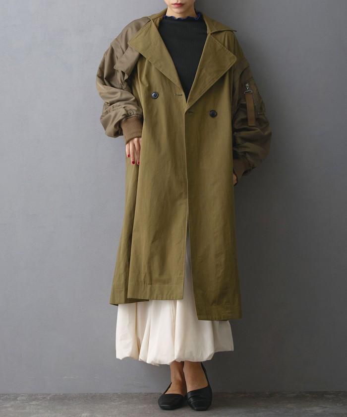 MA－1ロングコート(507851369) | ニコルホワイト(NICOLE white