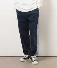Purple & Yellow/ストレッチデニム配色切り替えパンツ/507858424