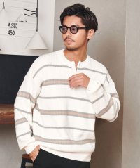 CavariA/キャバリア CavariA CavariA ボーダーヘンリーニット 長袖/507881807