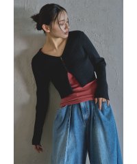 marjour/マージュール marjour RIB KNIT SHORT CARDIGAN/507882983