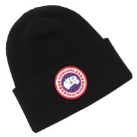 CANADA GOOSE/カナダグース CANADA GOOSE 帽子 アークティック トック ロゴ入りウールニット帽 ブラック メンズ レディース ARCTIC TOQUE CANAD/507883307