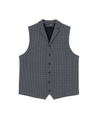 TOKYO SHIRTS/トーキョーシャツ TOKYO SHIRTS 前身カットラペルニットジレ 幾何学模様 メンズ/507884529