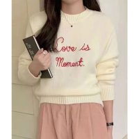 KiraKiraShop/キラキラショップ KiraKiraShop ニット《メッセージ刺繍ニットプルオーバー 全4色》 ［ssd0072］/507886398