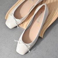 INTER-CHAUSSURES　IMPORT/インターショシュール INTER－CHAUSSURES リボン付きスクエアフラットパンプス/507886432