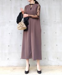Q/キュー Q カットジョーゼットキーネックワンピース/507886559