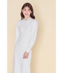 tocco closet/トッコクローゼット tocco closet 取り外し可能なフラワーレース襟付きニットワンピース/507886573