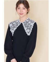 tocco closet/トッコクローゼット tocco closet 取り外し可能なフラワーレース襟付きニットワンピース/507886573