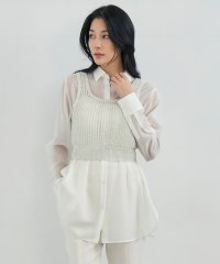ICB（LARGE SIZE）/【洗える】 シャインポリエステルクロッシェ ニットベスト/507887094
