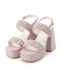 csT&P/シーエス ティーアンドピー csT&P ギャザーダブルベルト チャンキーヒールサンダル/507889764