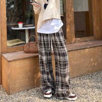 maison de LATIR/メゾンドラティール maison de LATIR 暖かく心地良いチェック柄ワイドパンツ/507891136
