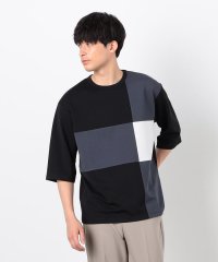 COMME CA ISM MENS/七分袖 カラーブロック パッチワークＴシャツ/507834882
