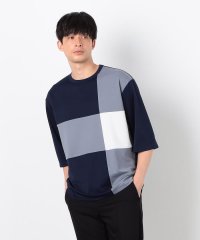 COMME CA ISM MENS/七分袖 カラーブロック パッチワークＴシャツ/507834882