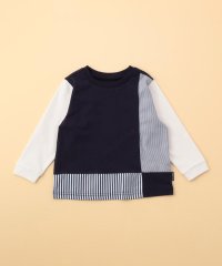 COMME CA ISM KIDS/ストライプコンビデザイン 長袖Ｔシャツ(ベビーサイズ)/507848001