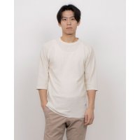 JEMORGAN/ジェーイーモーガン JEMORGAN ジェーイーモーガン JEMORGAN ワッフルラグラン7分袖ボーダーTシャツ ラウンドタイプ （ホワイト）/507891513