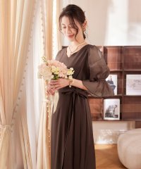 DRESS+/ドレスプラス DRESS+ パーティードレス 結婚式 ワンピース シアー素材/507893845